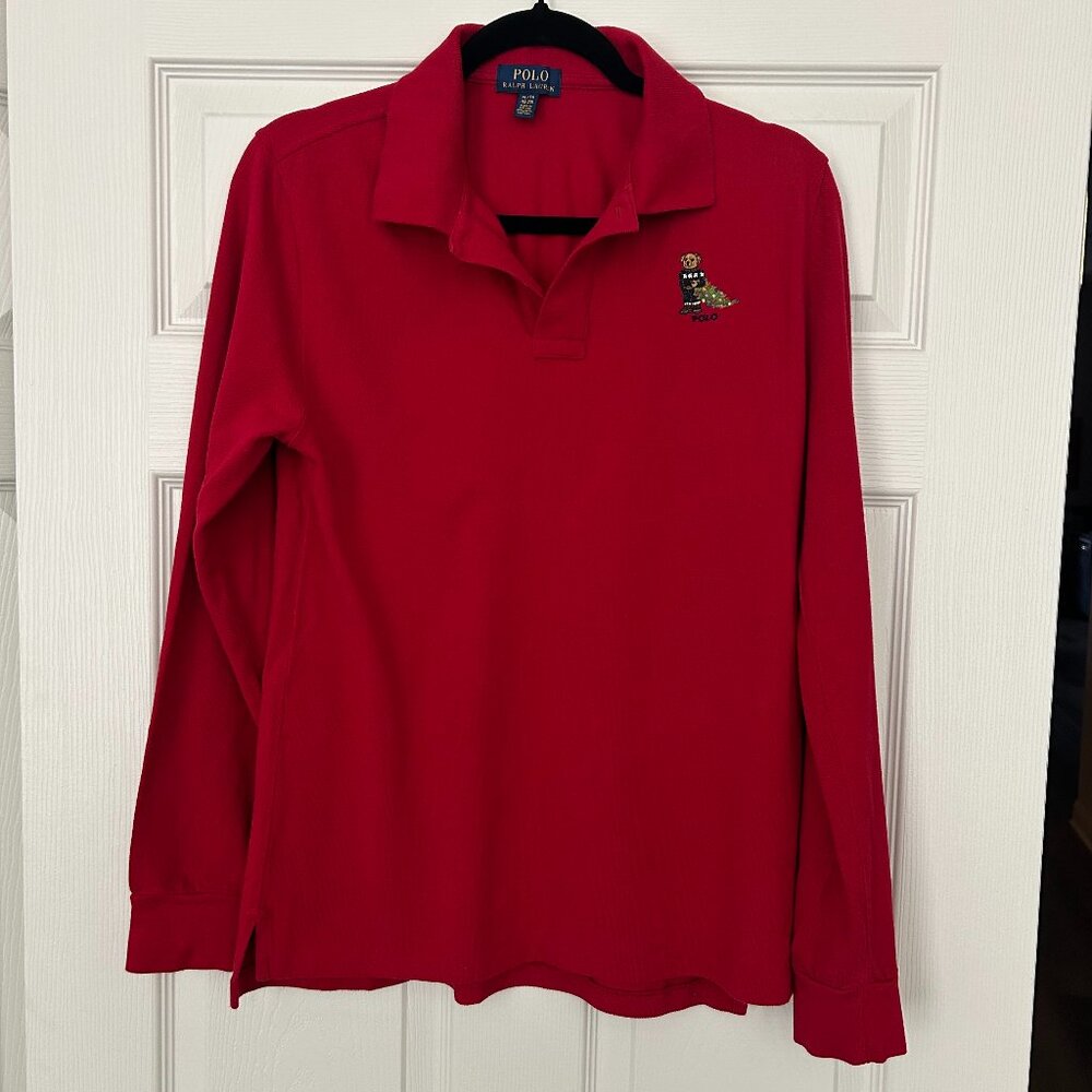 RARE Polo Ralph Lauren Polo Christmas Bear Shirt - (18-20)  Youth XL Long Sleeve - Picture 5 of 10